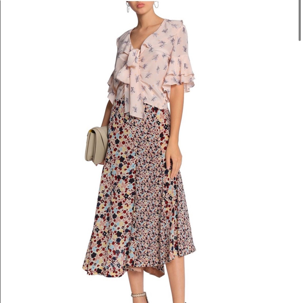 Cinq à Sept Ivy Pussy-Bow Floral Print Sil…
